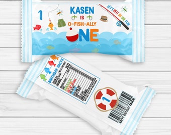DIGITAL Angel Krispy Marshmallow Leckerli, Fischen Geburtstag, Angeln Party, Angeln Thema, Reeling in the Big One, O-Fish-Ally One