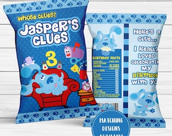 Torebka z chipsami inspirowana bluesem - Upominek na imprezę z bluesem - Urodziny z bluesem - Szablon torebki z chipsami - Torebka z chipsami do druku - CYFROWA