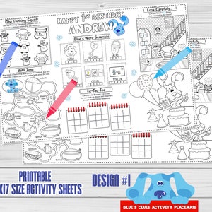 Blue&#39;s Clues Activity Placemats, Activity Pages, Blue&#39;s Clues Coloring Page, Coloring Pages, Blue&#39;s Clues Birthday, Digital Printable
