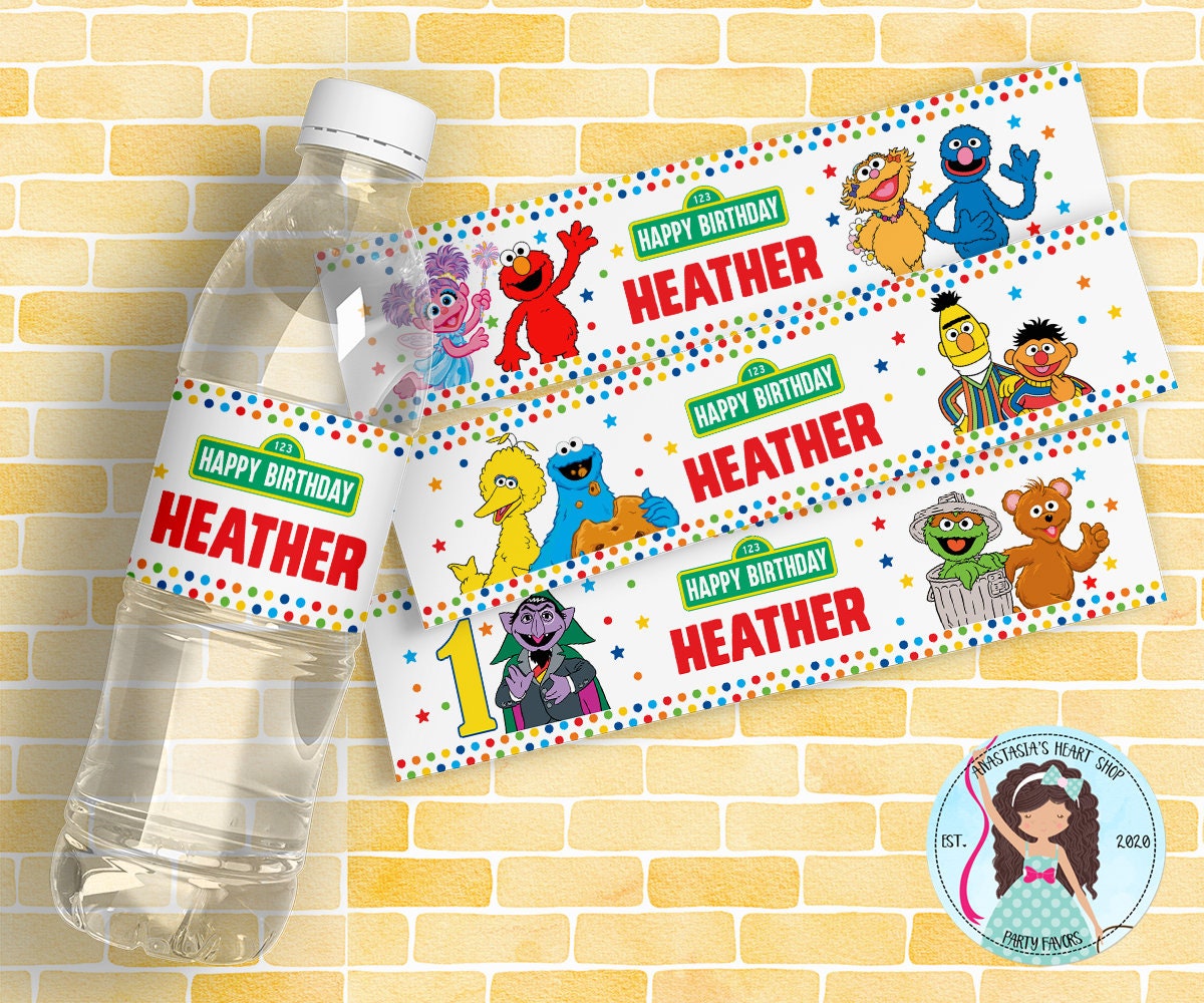 DIGITAL Sesame Street Water Bottle Labels Sesame Street Etsy