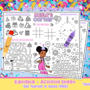 Gracie&#39;s Corner Activity Sheet, Gracie&#39;s Corner Coloring Sheet, Gracie&#39;s Corner Party, Gracie&#39;s Corner Birthday, Gracie&#39;s Corner, EDITABLE