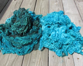 BFL locks Bluefaced Leicester wool Locks Aqua Blue or Teal - 1 oz