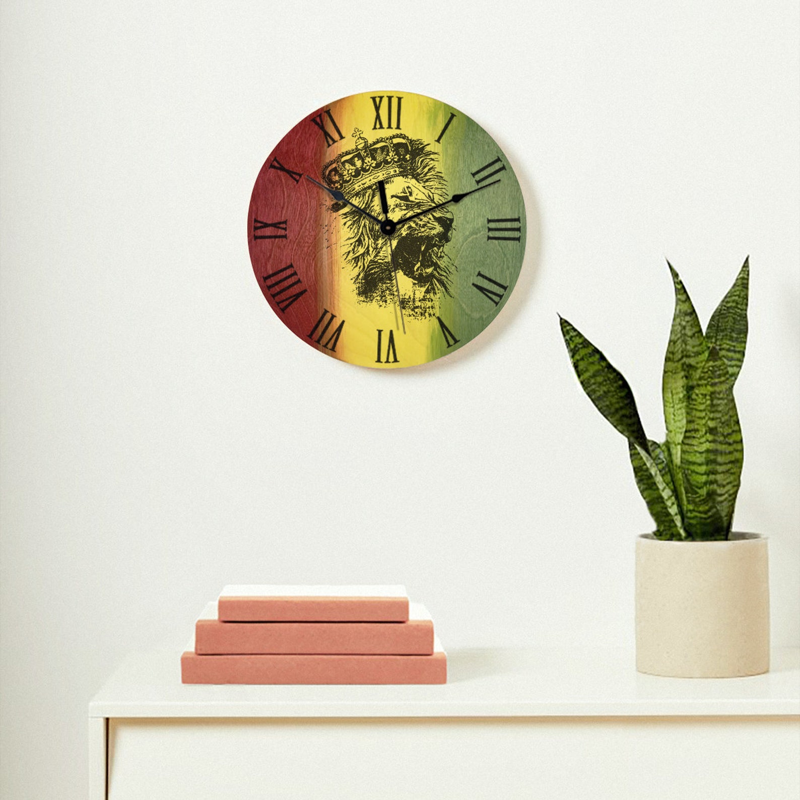 Jamaican Style Reggae Wood Clock Rasta Clock Marijuana Art Etsy