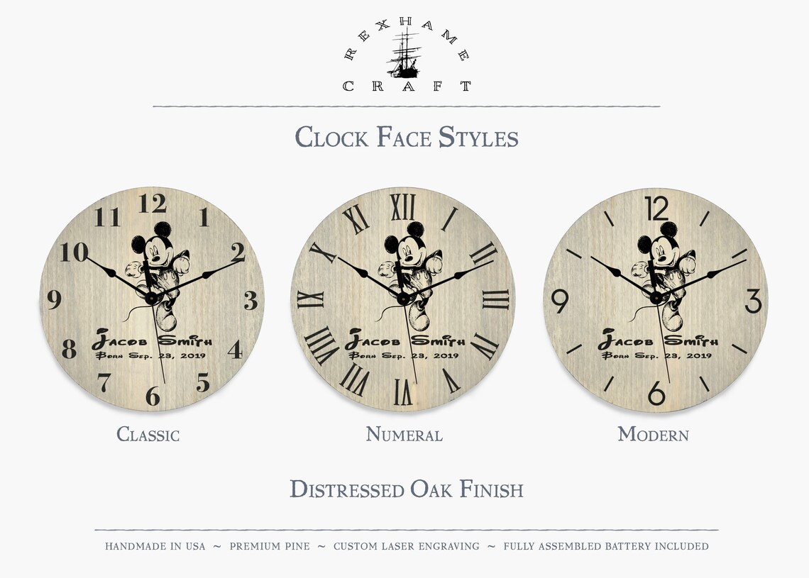 Disney Theme Customized Wood Wall Clock Mickey Art Disney Etsy Australia