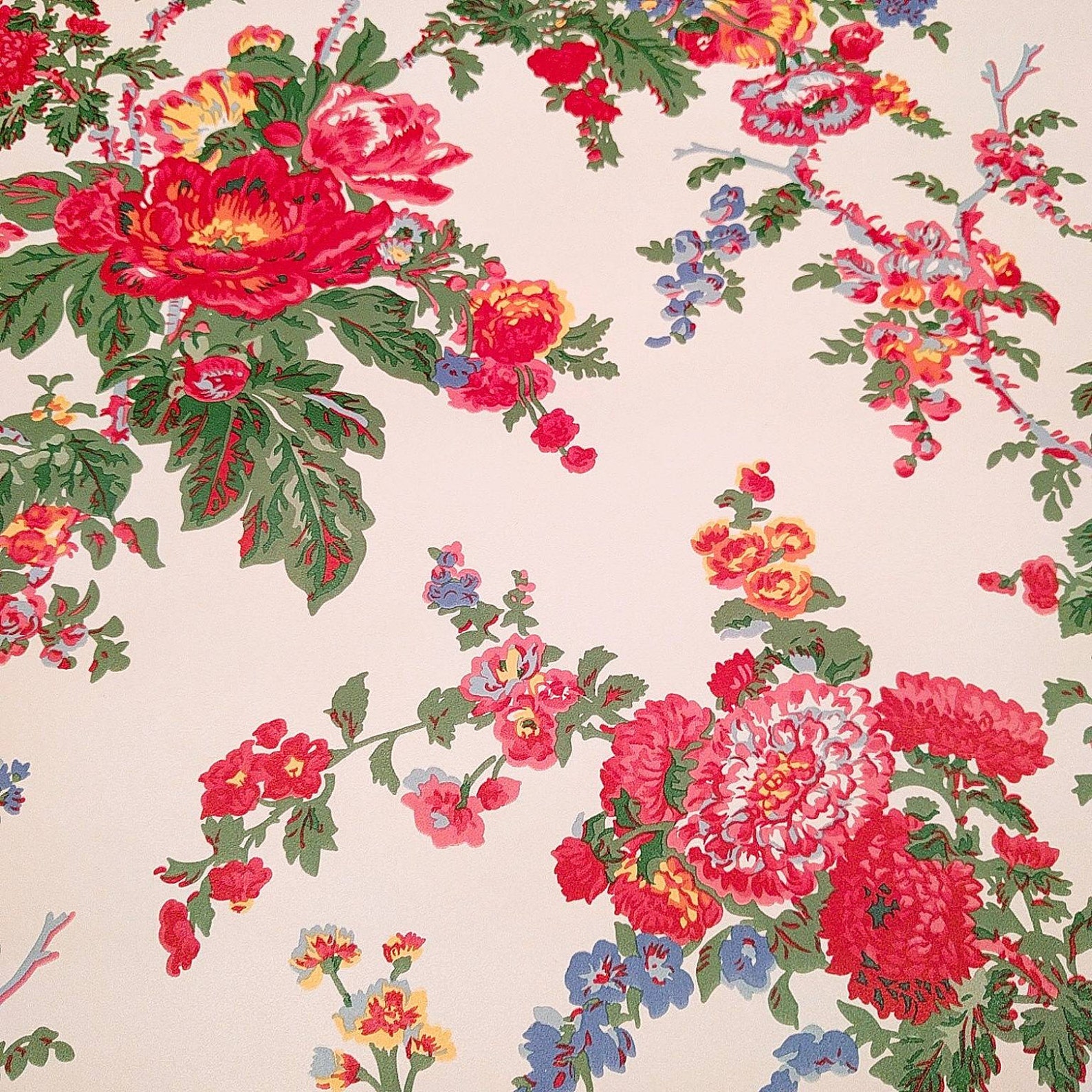 Motif Vintage Wallpaper French Floral Roses - Etsy
