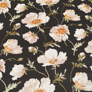 Motif Vintage Wallpaper Floral Black White Gold