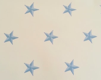 Motif Vintage Wallpaper Kid Blue Star Nursery