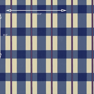 Motif Vintage Wallpaper Paloma Picasso Plaid Blue Navy and Red