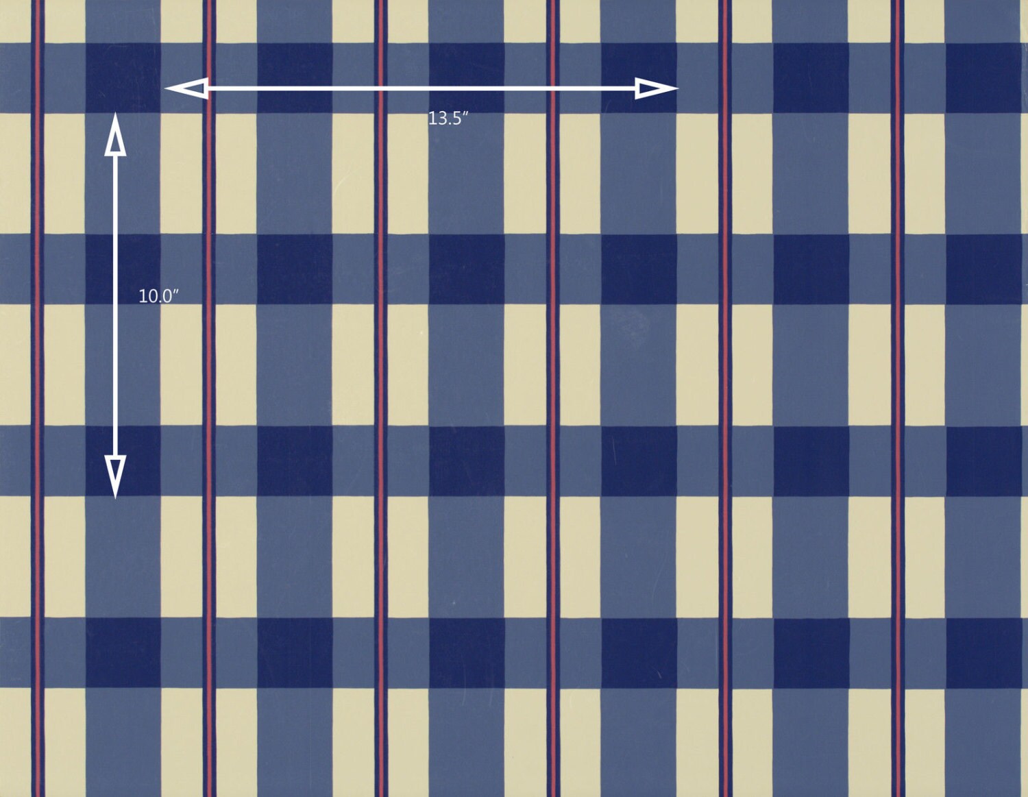 Motif Vintage Wallpaper Paloma Picasso Plaid Blue Navy and Red - Etsy