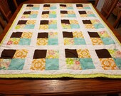 Handmade Baby Quilt - Small Quilt - Crib Bedding - Children 39 s Bedding - Children 39 s Quilt