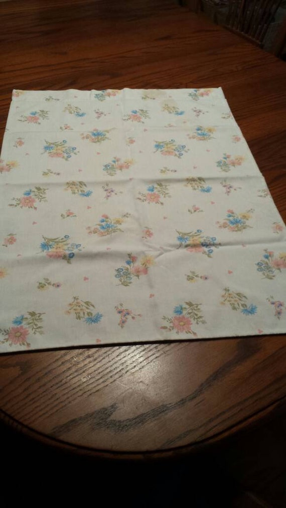 Pretty Floral Pillow Case Pink Blue Yellow Flowers White Etsy