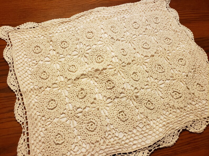 A Pair Of Crochet Pillow Shams Beautiful Crochet Bed Linens Etsy