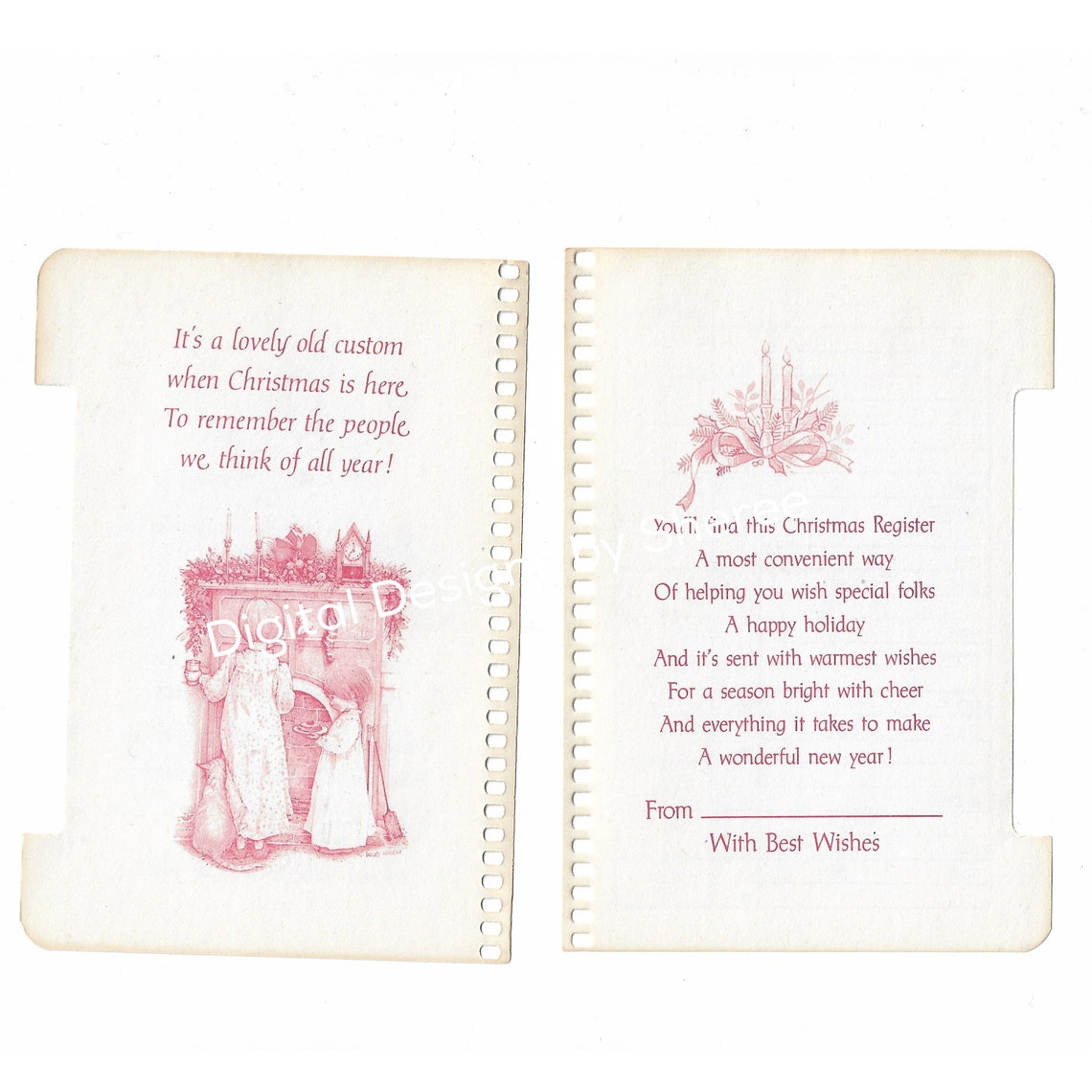 Digital kit vintage christmas card register includes cover Digital Kit Vintage Christmas Card Register includes Cover | Etsy