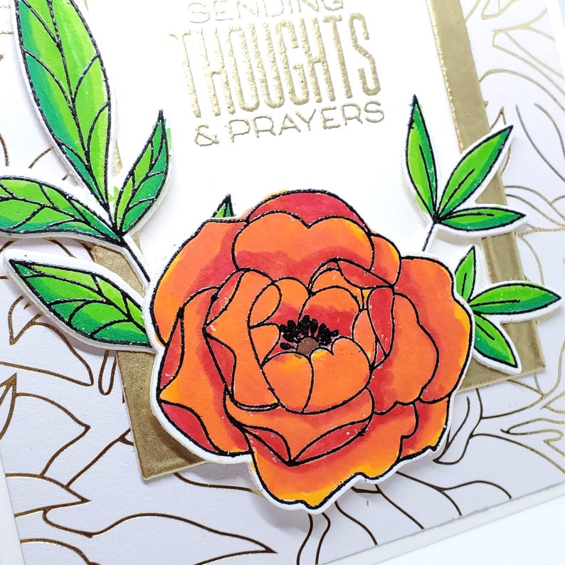 elegant floral sympathy card prayers card handmade sympathy card loss card sorry for your loss card Thoughts and prayers sympathy card