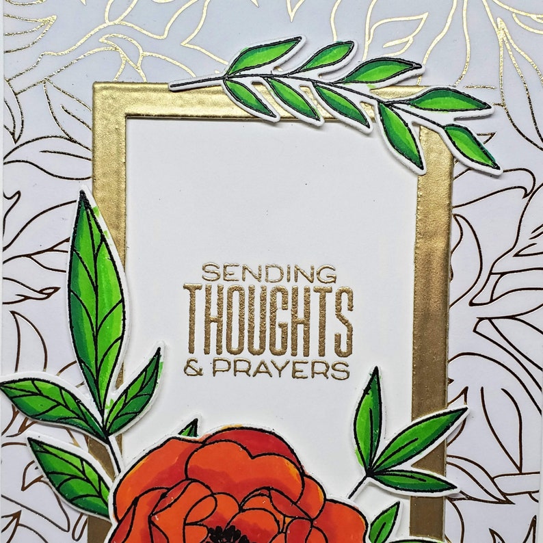 elegant floral sympathy card prayers card handmade sympathy card loss card sorry for your loss card Thoughts and prayers sympathy card