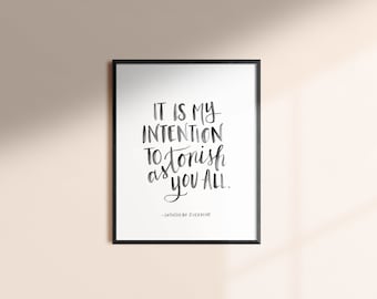 Quote Art Print | Far From the Madding Crowd Quote | Hand-lettered Watercolor Print | Office Art | 8x10 Instant Download