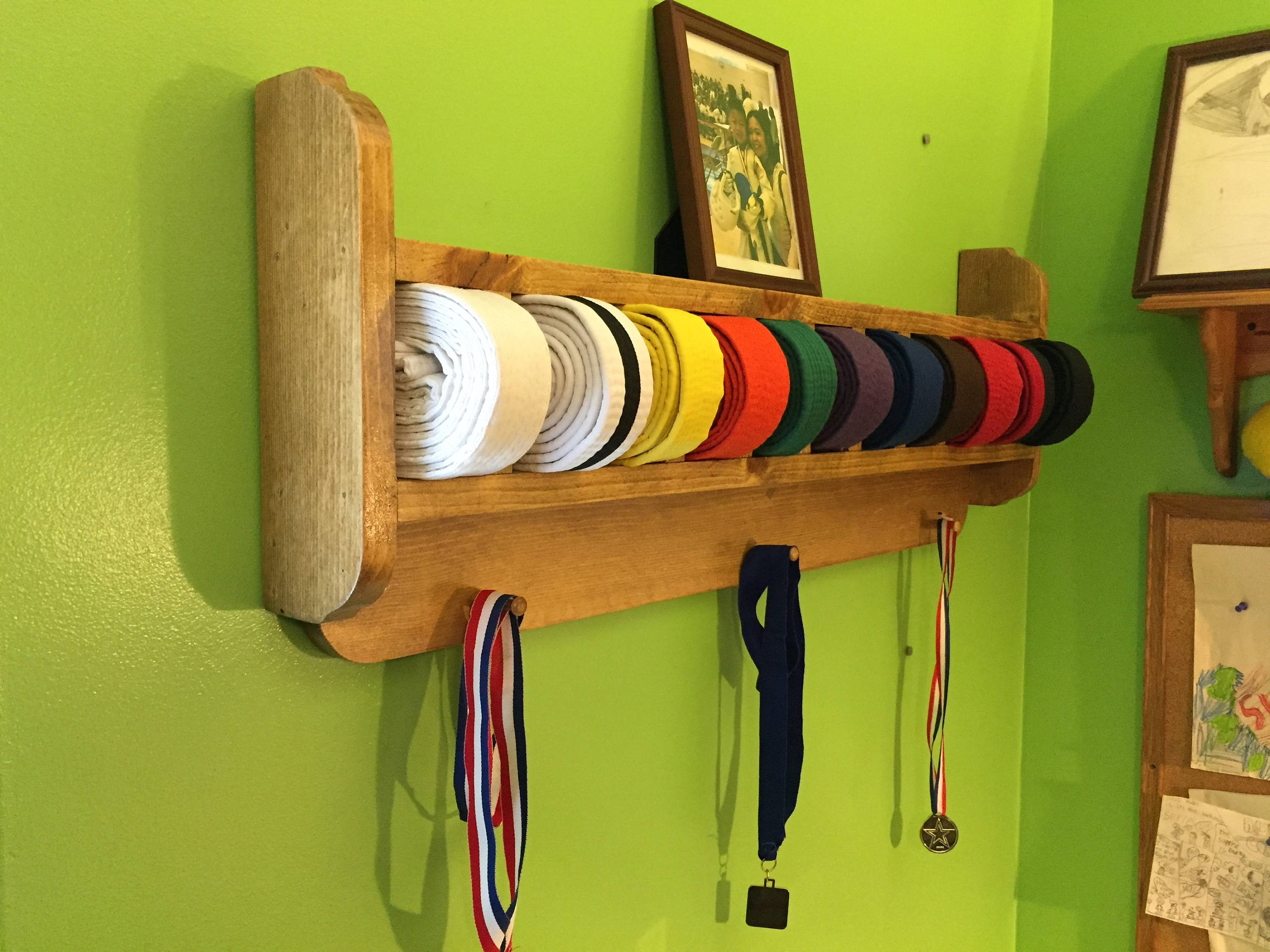 Rounded Edge Martial Arts Belt and Trophy Display Etsy