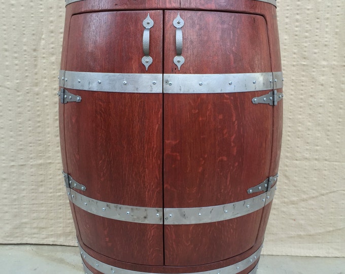 Featured listing image: Half Oak Wine Barrel Liquor Cabinet