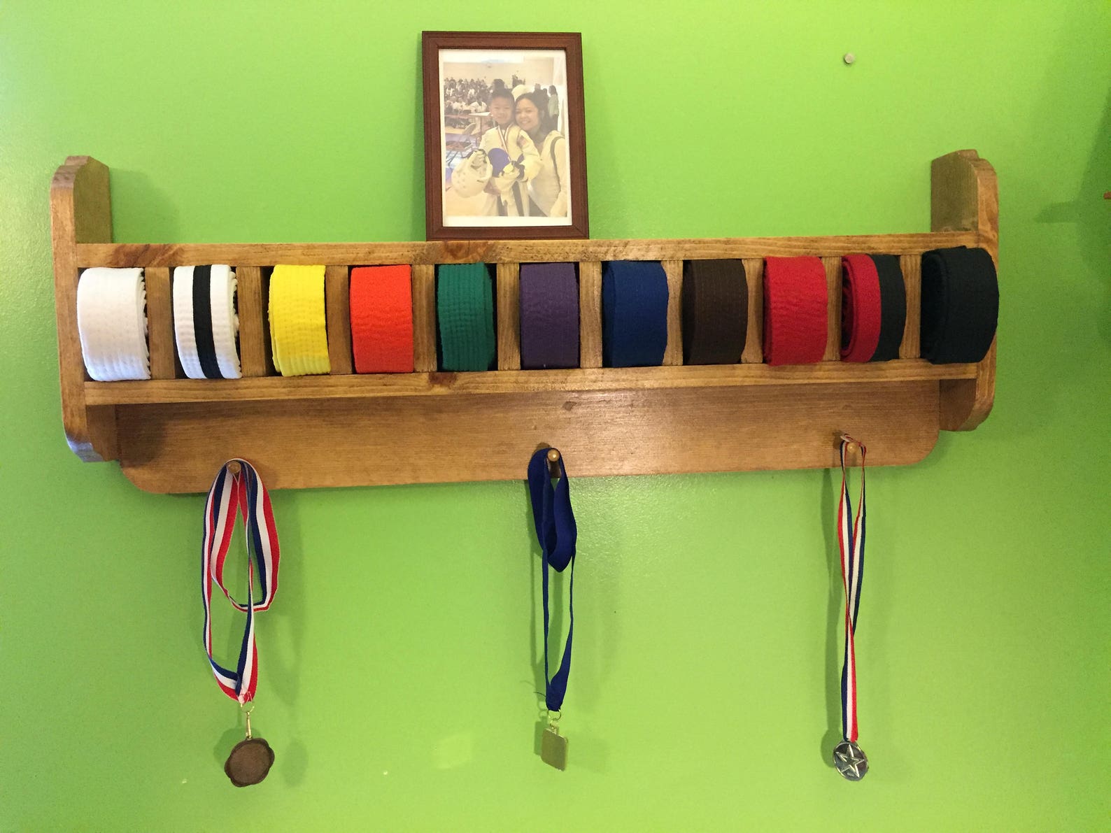 Rounded Edge Martial Arts Belt and Trophy Display Etsy