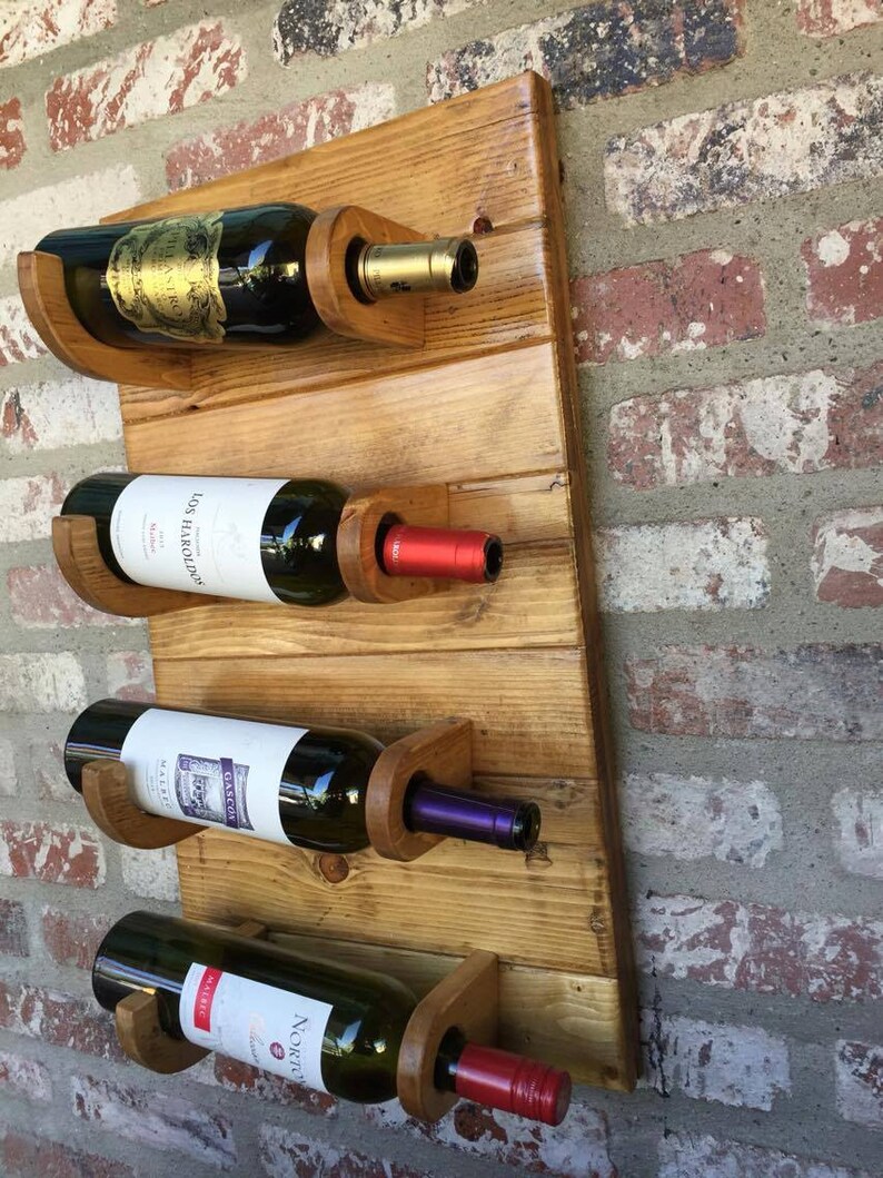Wooden Wine Rack Unique Rustic Pallet Wooden 8 Bottle Wine Etsy