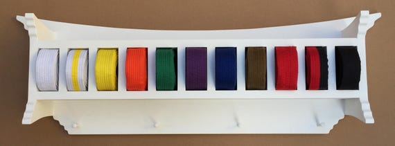 displaying karate belts