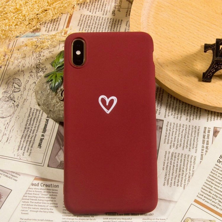 Cheap Etsy Soft Xs X - Couple Heart Max Cute Phone 7 iPhone Heart Couple Case 6s 6 8 Silicone XR Case Matte Matching Love Plus