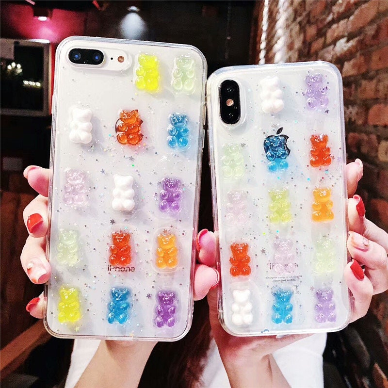 Gummy Bear Haribo Glitter 3d Transparent Iphone Case Phone Etsy