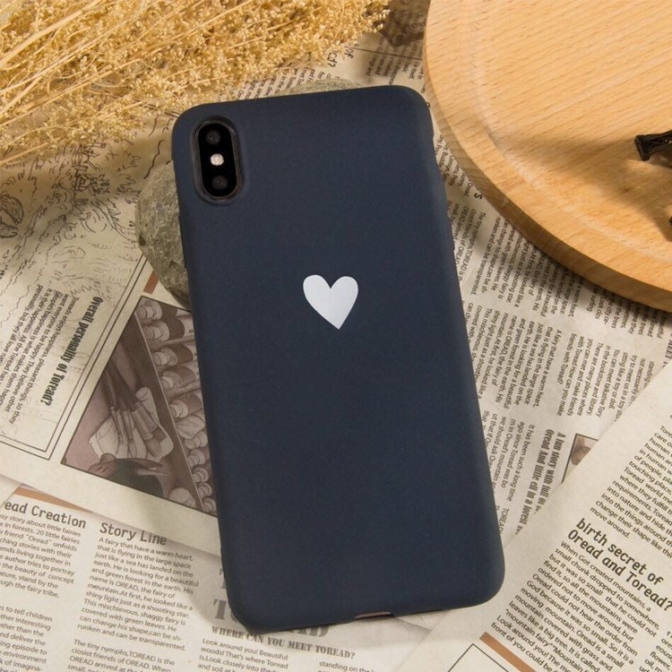 Heart Matte Silicone Couple Case Heart X Cute Case Xs Love Etsy iPhone Phone Max Matching 6s 7 XR 8 Soft Couple Plus - Cheap 6