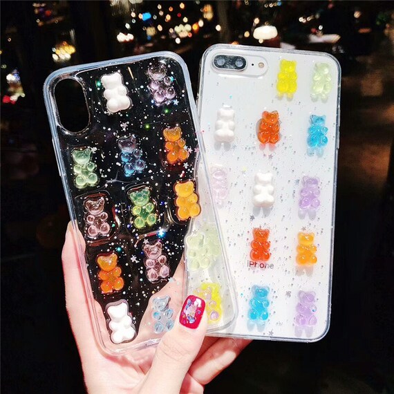 Gomoso Oso Haribo Brillo 3d Transparente Iphone Caja De Etsy