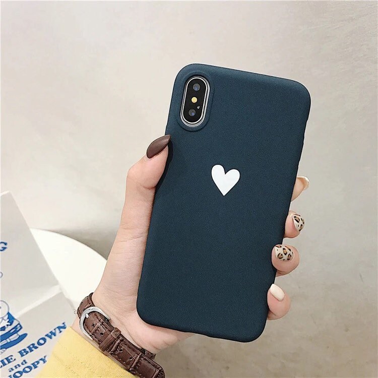 Heart Matte Silicone Couple Matching iPhone Case Phone Case 6 6s 7 8 X Plus  XR Xs Max Cute Cheap Couple Heart Love Soft - Etsy