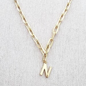 Custom Gold Letter Necklace: Paperclip Chain, Personalized Jewelry
