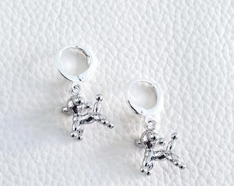 Toy Poodle Charm Earrings: 18K Gold or Silver Plated, Hypoallergenic