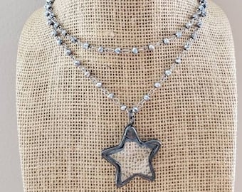 Star Glass Beaded Collar Necklace