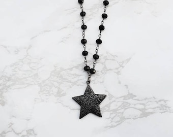 Black star necklace deals