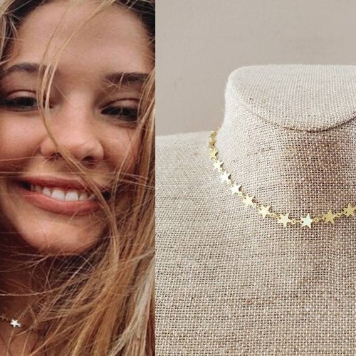Gold Star Choker Chain Necklace Sarah Cameron OBX Inspired Etsy