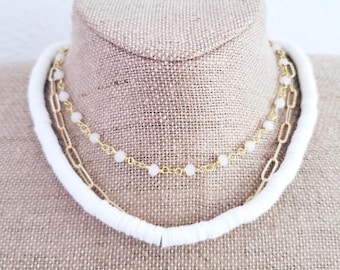 Sarah Cameron White Bead Choker Necklace OBX4 Inspired Jewelry