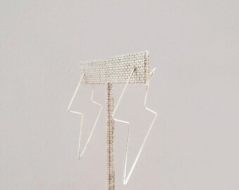 Gold Lightning Bolt Hoop Earrings: Dainty Weather Jewelry