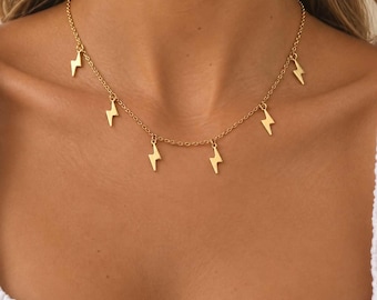Lightning Necklace Dainty Bolt Silver Plated Chain Choker Girls Gifts Jewelry