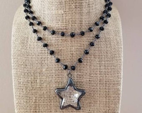 Star Glass Beaded Collar Necklace