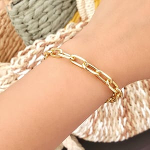 Hardware Chain Linked Bracelet Paperclip Chains Stainless Steel Gold, Silver, Gunmetal