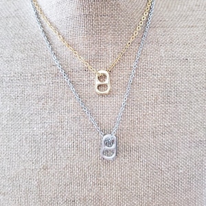 Pop Tab Charm Silver Chain Necklace Obx Inspired Dainty Girls Beach Necklaces
