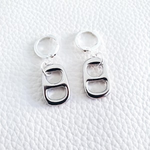 Pop Tab Earrings Soda Can Charm Opener Dangling Unisex Jewelry