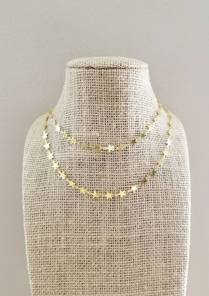 Gold Star Choker Chain Necklace Sarah 