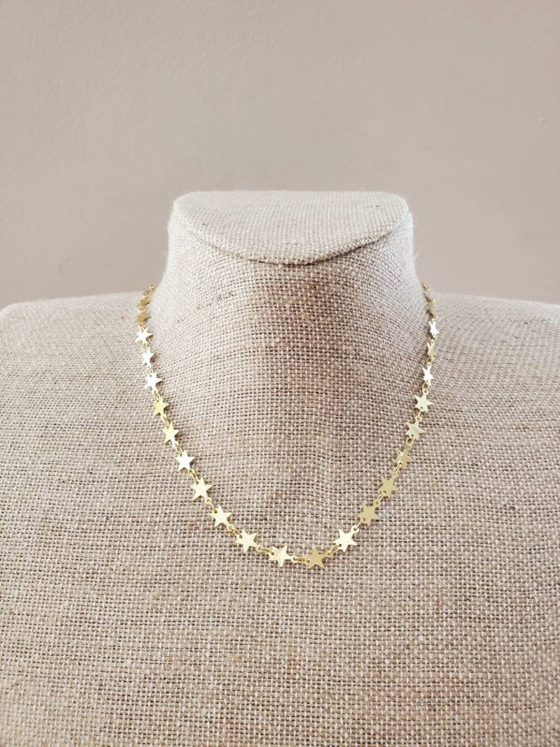 18K Gold Plated Star Chain Necklace Sarah Cameron OBX - Etsy