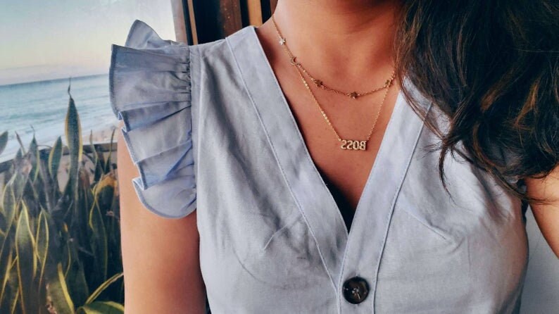 Layering Gold Moon and Star Charm Necklace Sterling Silver Chain