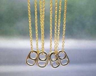 Gold Plated Soda Tab Charm Pop Necklace Chain OBX Jewelry Sarah Cameron