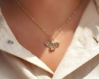 Angel Winged Baby Charm Necklace Celestial Angels Feminine Girly For Her