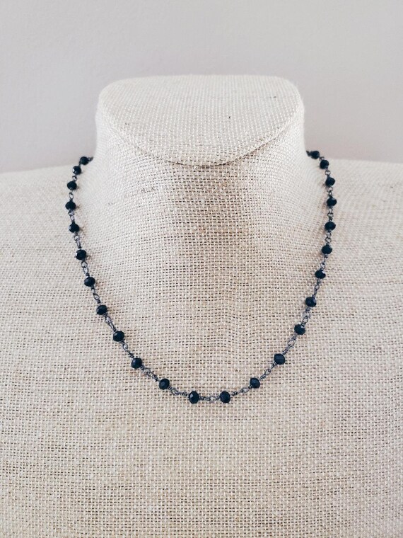 Small black bead necklace deals
