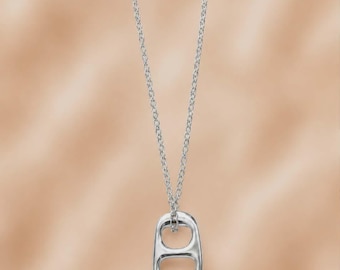 Soda Charm Chain Necklace Black Gunmetal Chain Pop Can Opener Pendant