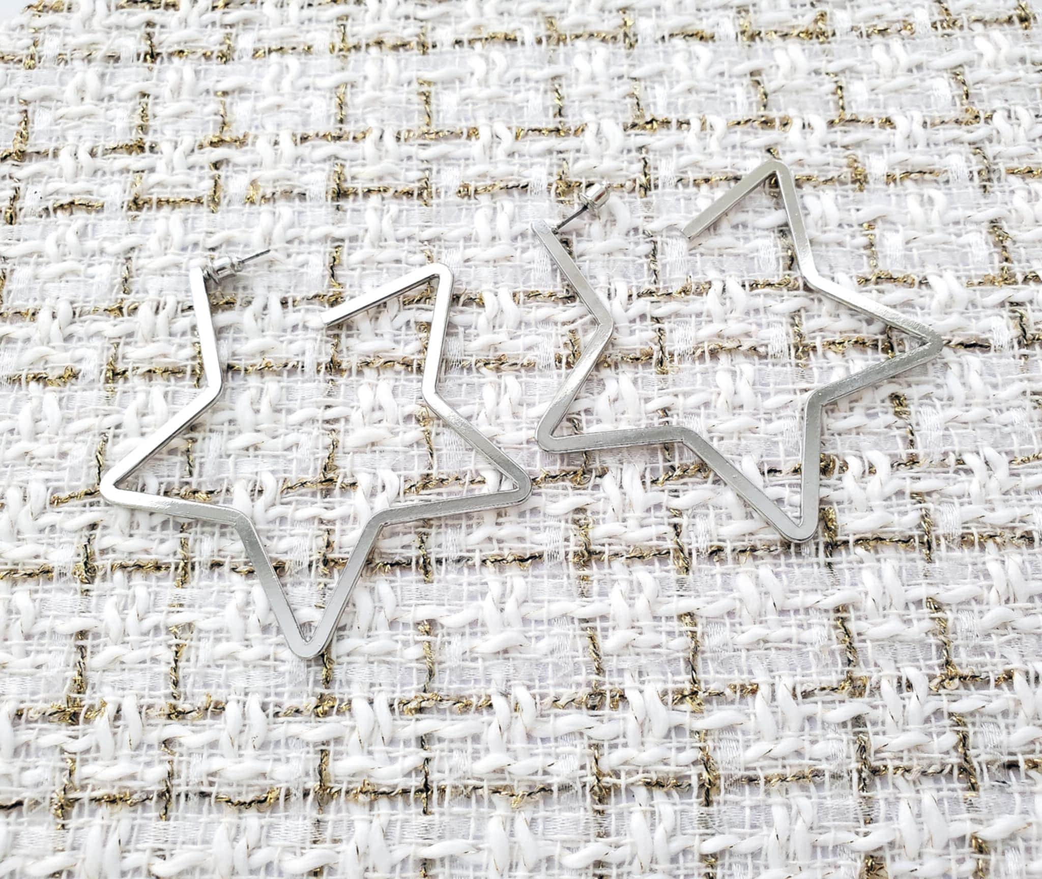 Créoles "Santorini" acier - Boucles d'oreilles étoile de mer et